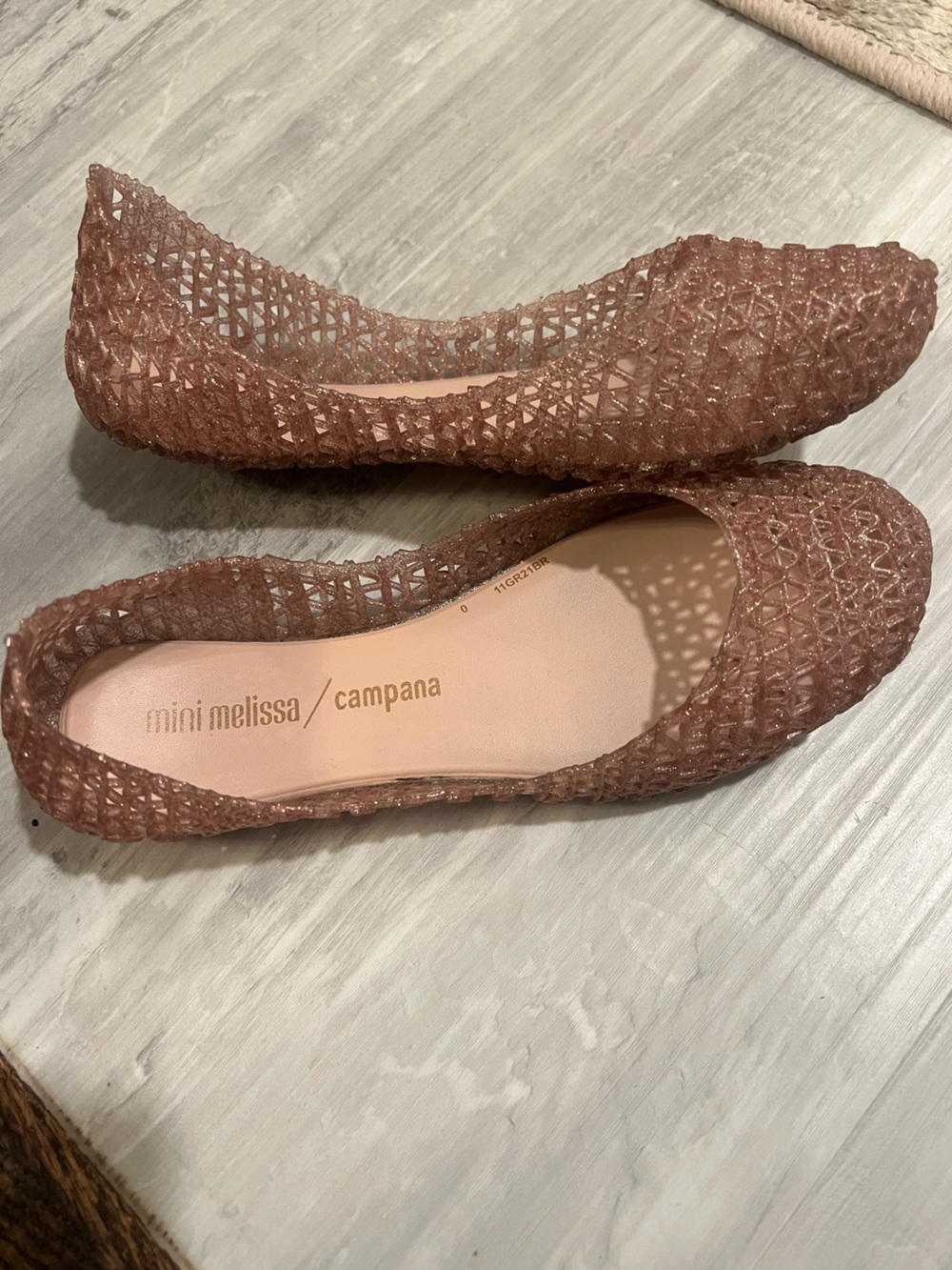 Mini Melissa Campana Rose Jelly Flats for Kids; size 1, great condition - Picture 2 of 5